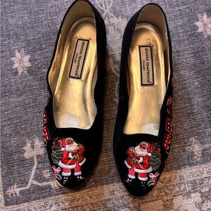 Santa Embroidered Women's flats